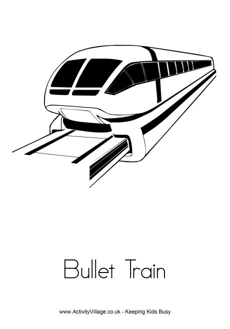 Bullet Train Colouring Page