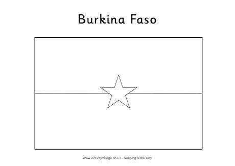 Burkina Faso Flag Colouring Page