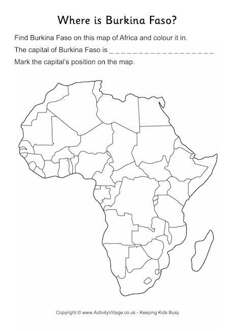 Burkina Faso location worksheet