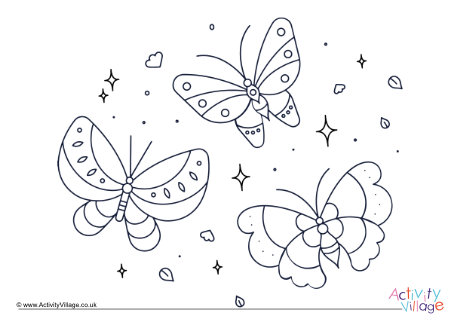Butterflies colouring page