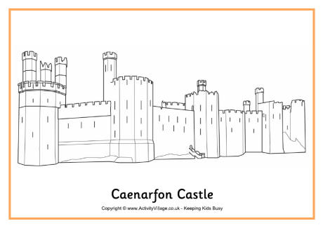 caenarfon castle colouring page