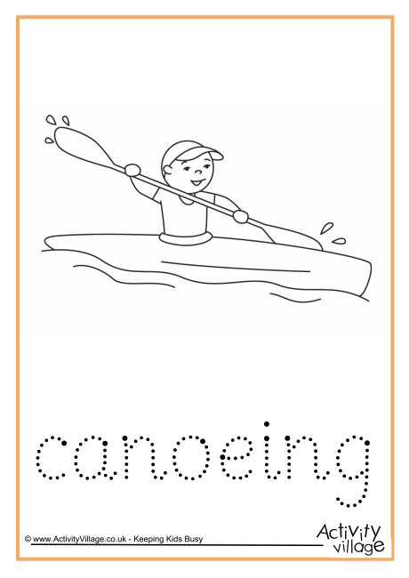 Canoeing Word Tracing