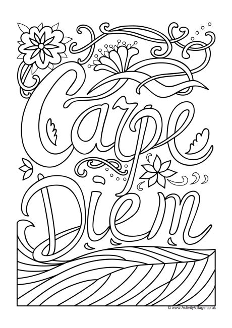 Download Carpe Diem Colouring Page