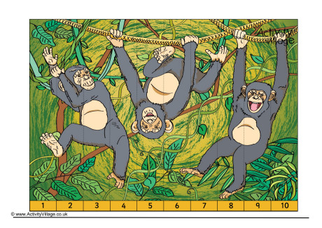 Chimpanzee Counting Jigsaw