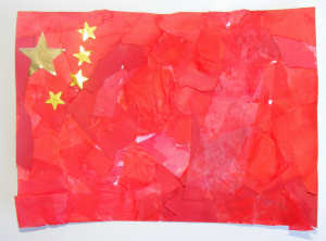 Chinese flag collage