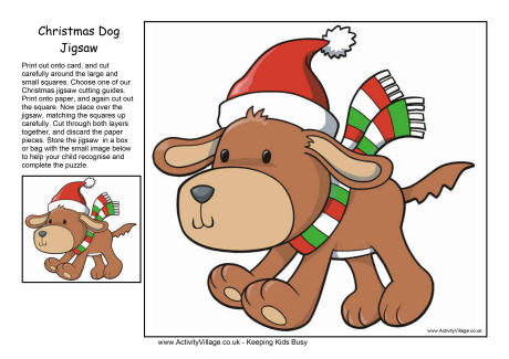 Christmas jigsaw dog