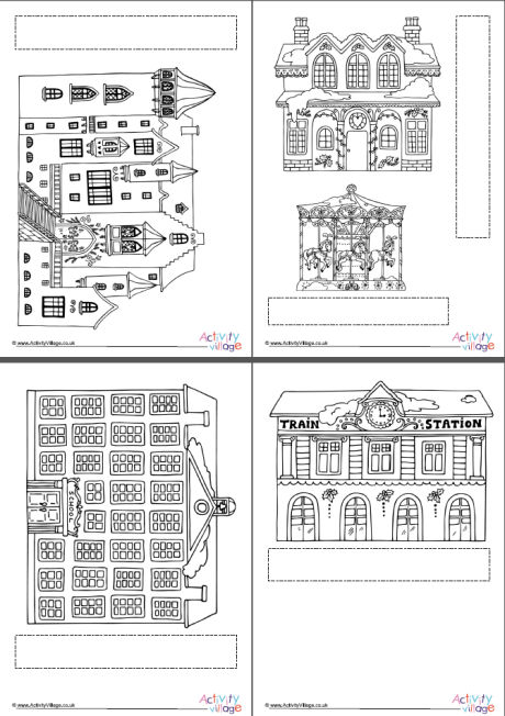 Christmas Village Colouring Activity