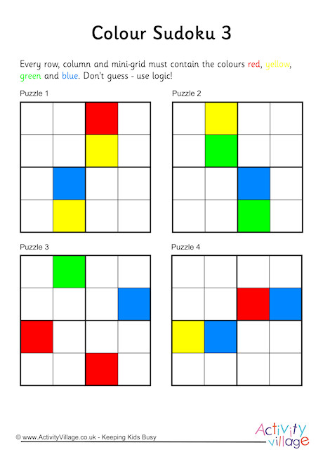 color page free sudoku printable