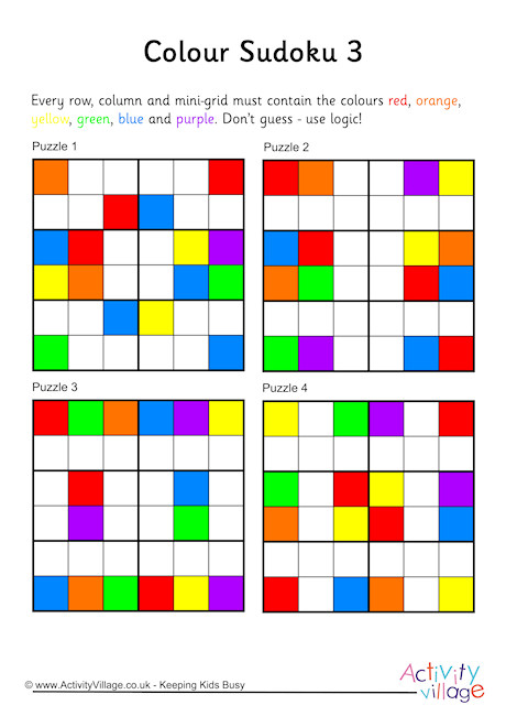 color sudoku puzzles