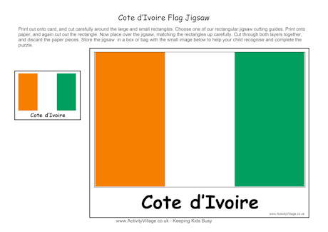 Cote D'Ivoire flag jigsaw