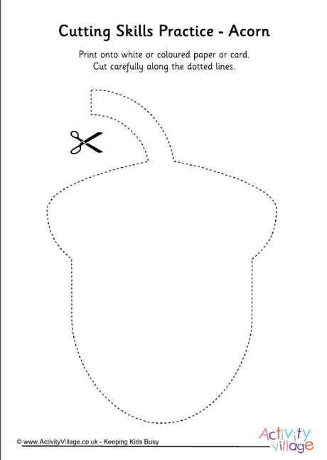 Cutting autumn shapes - acorn
