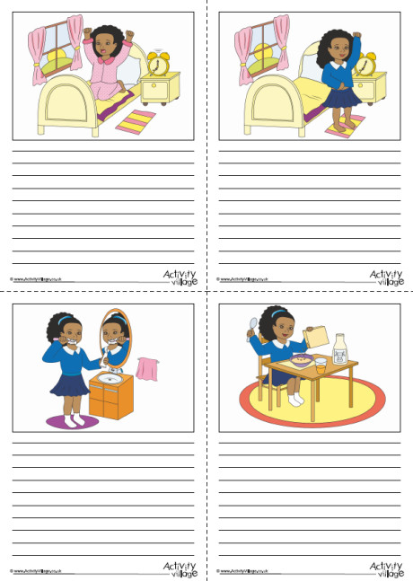 Daily Routine Story Paper - Lined - Colour