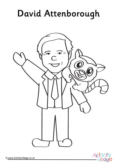 David Attenborough Colouring Page