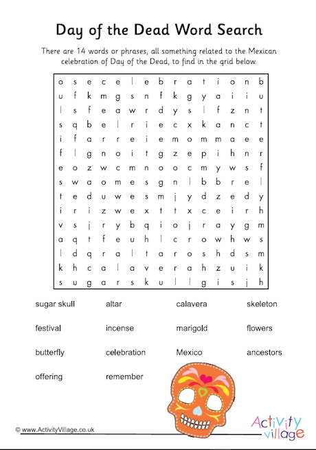 Day of the Dead word search