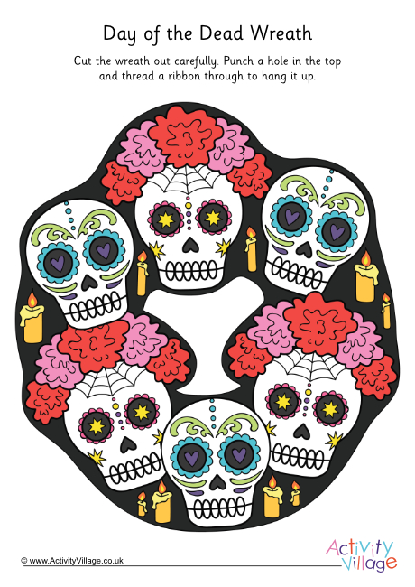 Day of the Dead wreath printable