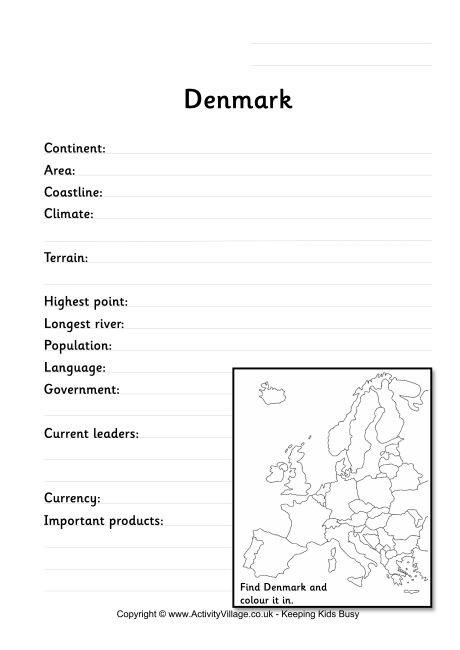 Denmark Fact Worksheet   Denmark Fact Worksheet 460 2 