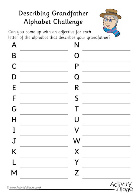Describing Grandfather Alphabet Challenge
