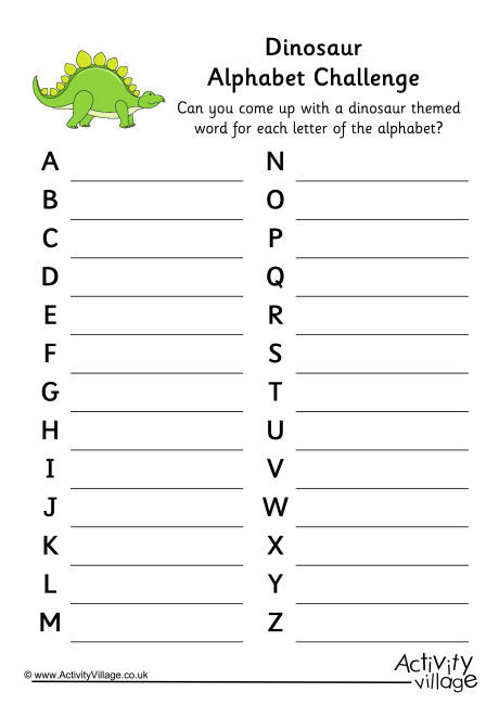Dinosaur Alphabet Challenge