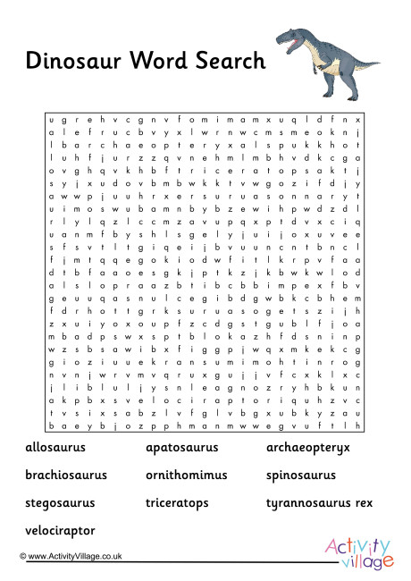 Dinosaur Word Search 1
