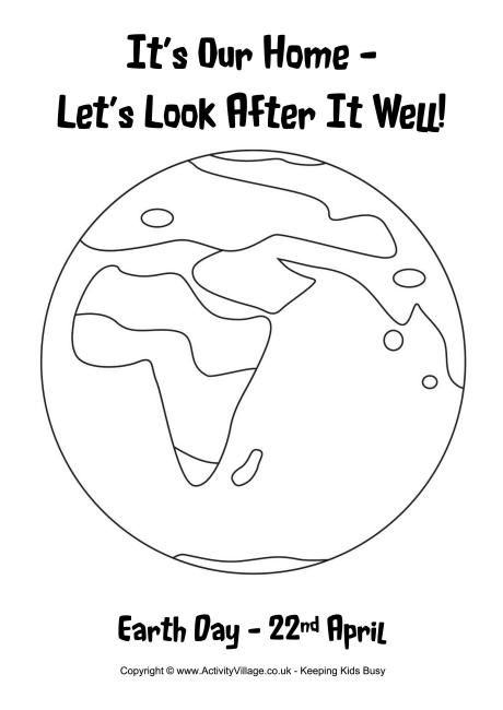 Earth Day colouring page 2