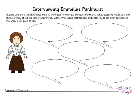 Emmeline Pankhurst Interview Worksheet