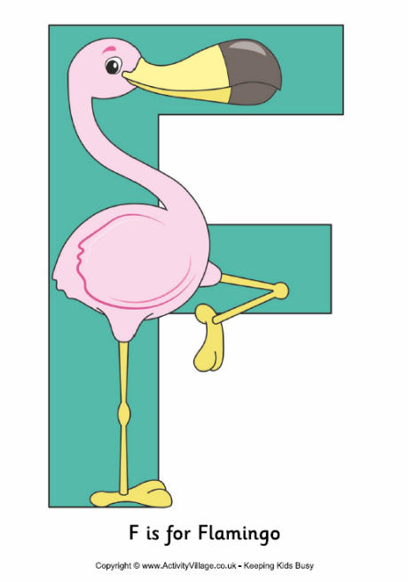 F is for flamingo poster