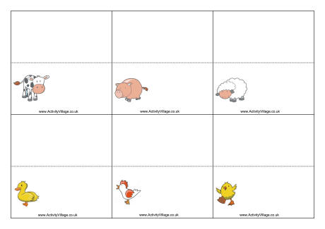 Farm animal place cards