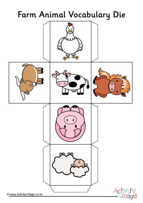Farm Animal Vocabulary Die 1