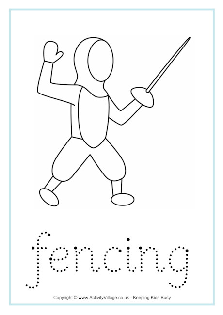 fencing-word-tracing