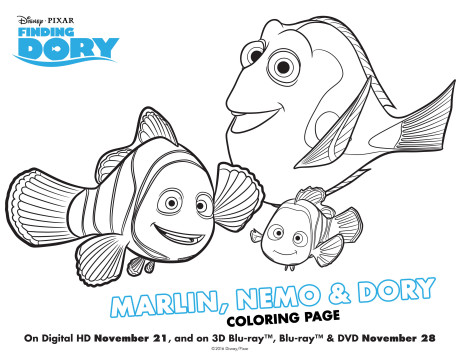 Finding Dory colouring page 1