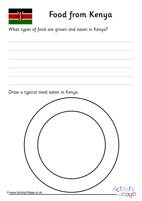 Food From Kenya Worksheet