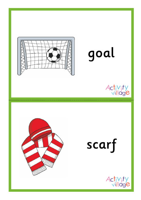 Football flash cards - large