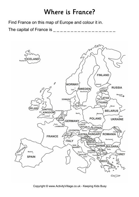 France Location Worksheet