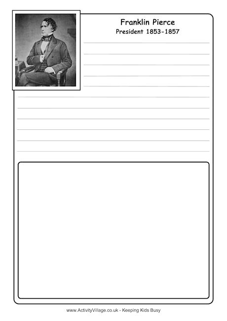 Franklin Pierce notebooking page