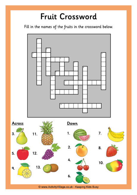 Fruit crossword
