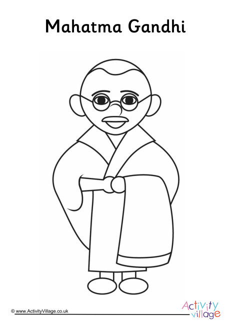 Gandhi Colouring Page