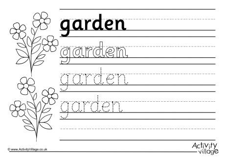 Garden Handwriting Worksheet