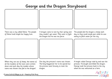 George and the Dragon Storyboard Activity