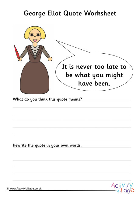 George Eliot Quote Worksheet