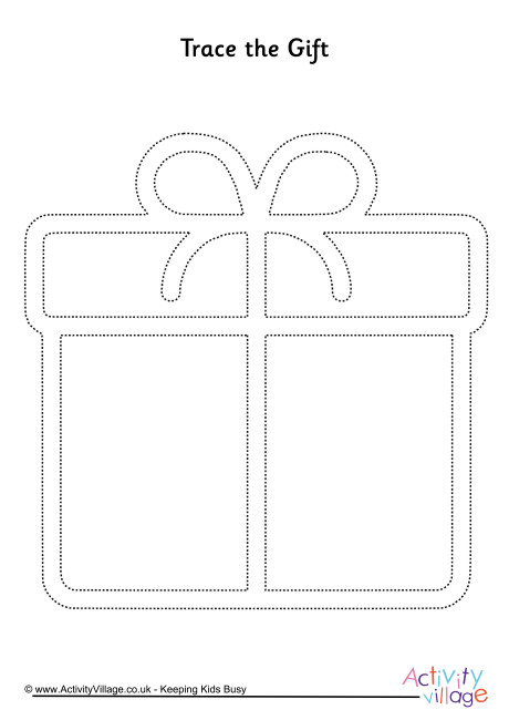 birthday worksheet presents Tracing Page Gift