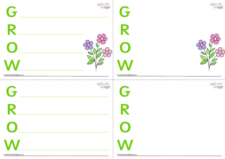 Grow Acrostic Poem Printable