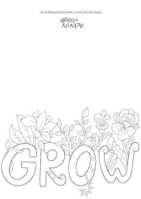 Grow Colouring Card