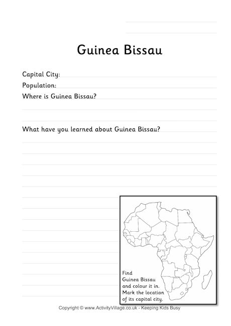Guinea Bissau worksheet