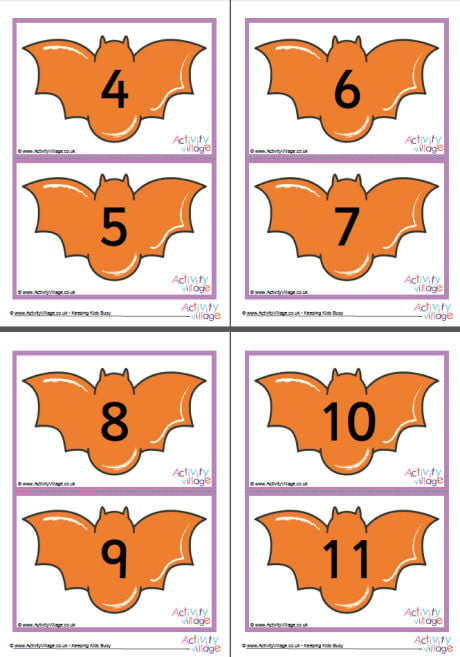 Halloween Bat Number Cards