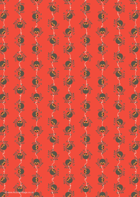 Halloween Scrapbook Paper Spiders