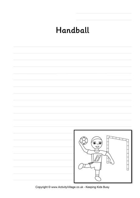 Handball writing page
