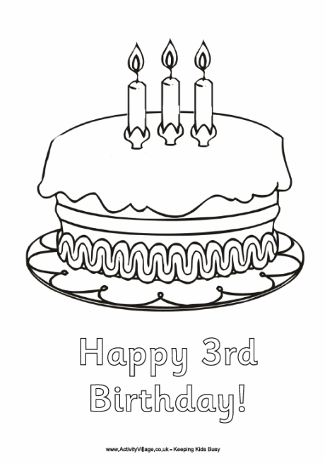 Birthday Colouring Pages