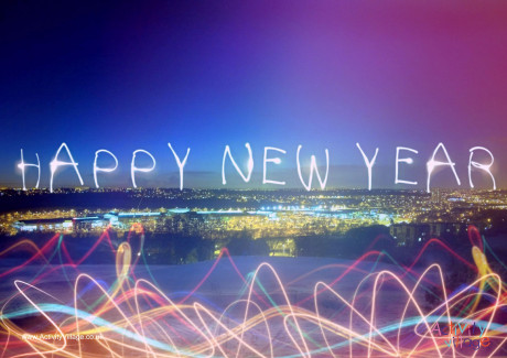 Happy New Year Lights Poster