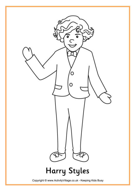 harry styles colouring page