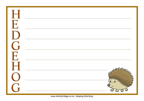 Hedgehog acrostic poem printables